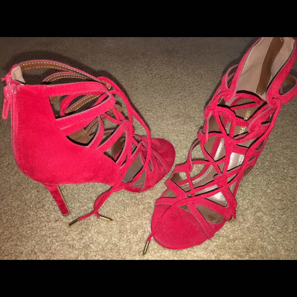 Red Lace Up Heel